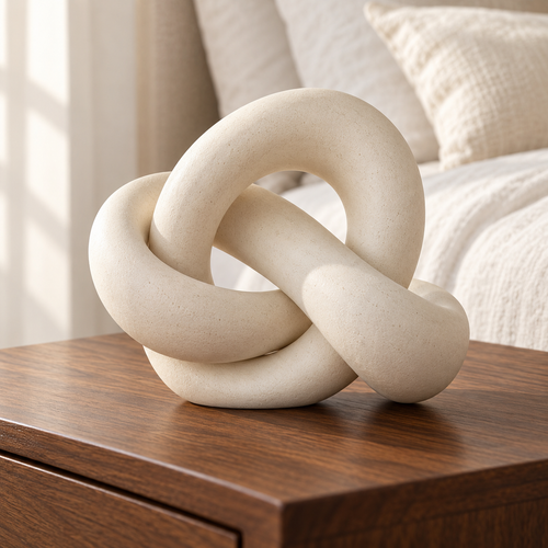 AI styling illustration: Ivory Loop Sculpture; scene props not included